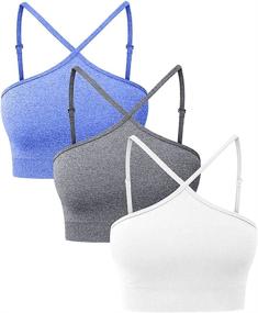 img 4 attached to 🏋️ HYZ Women's Seamless Adjustable Straps Sports Bra - Ultimate Gym Crop Top with Removable Padded Support