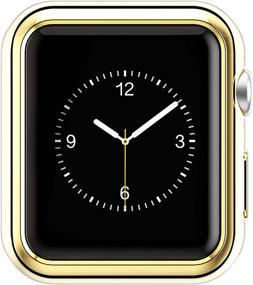 img 1 attached to Чехол Leotop для Apple Watch 44 мм 40 мм - мягкий чехол из пластика TPU с покрытием, ультралегкая и ударопрочная рамка для iWatch Series 6 5 4 SE (золотой, 44 мм)