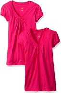 👚 hanes little girls shirred v neck: stylish girls' clothing and tops collection including tees & blouses logo