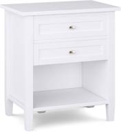 🌙 simplihome warm shaker 24" white solid wood nightstand - rustic bedroom bedside table with storage логотип