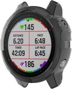 img 1 attached to 📱AWADUO ТПУ прозрачный защитный чехол для Garmin Fenix 6S - мягкий и прочный, черный TPU