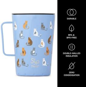 img 2 attached to ☕ S'ip by S'well Stainless Steel Takeaway Mug - Purrfect Morning - 15oz - Insulated Travel Mug, Keeps Drinks Cold for 10 Hours and Hot for 2 - BPA-Free