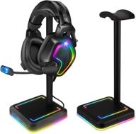 🎧 teedor rgb геймерская подставка для наушников: 2 порта usb-зарядки и 10 режимов подсветки для настольного компьютера, наушников и аксессуаров для игр логотип