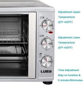 img 2 attached to LUBY Large Toaster Oven Countertop for Baking & Roasting - French Door Design, 55L Capacity, Fits 18 Slices, 14'' Pizza, 20lb Turkey - Silver