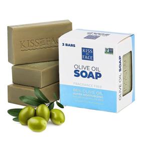img 4 attached to 🌿 Kiss My Face 3 Pack Pure Olive Oil Vegan Bar Soap - 3 Ingredient Non-GMO Bars for Men and Women (12oz Total)