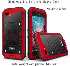 img 3 attached to 📱 Beasyjoy iPhone 7 Plus/8 Plus Metal Case: Heavy Duty Waterproof Full Body Protection - Red