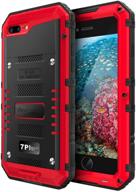 📱 beasyjoy iphone 7 plus/8 plus metal case: heavy duty waterproof full body protection - red logo