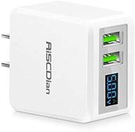 🔌 compact usb wall charger with lcd display, dual 5v/2.1a ports for smartphones, tablets & other mobile devices - travel-friendly usb wall plug logo