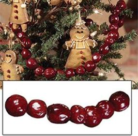 img 1 attached to Farmhouse Christmas Garland - 4 feet, Primitive Faux Cranberry Tree Decor - HAPPY DEALS