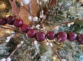 img 3 attached to Farmhouse Christmas Garland - 4 feet, Primitive Faux Cranberry Tree Decor - HAPPY DEALS