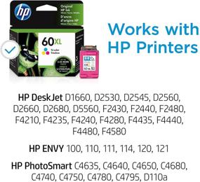 img 3 attached to 🖨️ HP 60XL Ink Cartridge, Tri-color - Compatible with HP DeskJet D2500, F2430, F4200, F4400 Series, HP ENVY 100, 110, 111, 114, 120, HP Photosmart C4600, C4700 Series, D110a - CC644WN