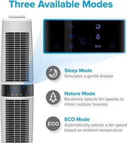 img 2 attached to LEVOIT LV373 Tower Fan Oscillating: 3 Speeds, 360° Manual Oscillation, Remote Control, Quiet & Energy Saving, 37 Inch, White