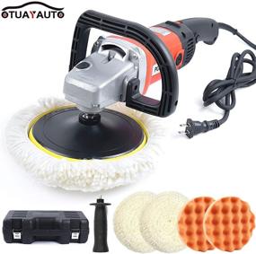 img 4 attached to 🔍 OTUAYAUTO 7 Inch Variable Speed Polisher with 5 Pad Buffing and Polishing Kit - High Performance, Includes 6" Waffle Foam & 7" Wool Grip Pads for Auto Detailing