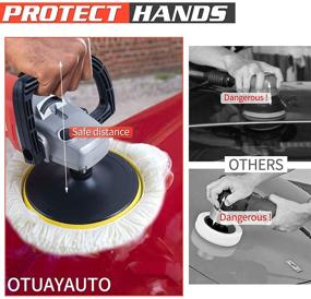 img 1 attached to 🔍 OTUAYAUTO 7 Inch Variable Speed Polisher with 5 Pad Buffing and Polishing Kit - High Performance, Includes 6" Waffle Foam & 7" Wool Grip Pads for Auto Detailing