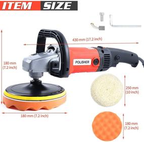 img 3 attached to 🔍 OTUAYAUTO 7 Inch Variable Speed Polisher with 5 Pad Buffing and Polishing Kit - High Performance, Includes 6" Waffle Foam & 7" Wool Grip Pads for Auto Detailing