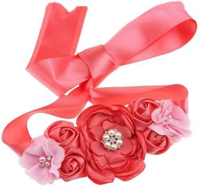 img 1 attached to Lauthen S Maternity Pregnancy Flower Floral Women's Accessories in Belts