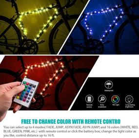 img 1 attached to 🚲 Waybelive LED Bike Frame Lights - Remote Control, Waterproof, 16 Color Options, Super Bright for Night Riding - Perfect Gift for Kids (1 Tire, Multicolor)