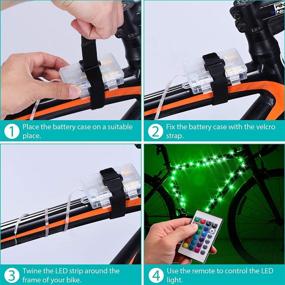 img 3 attached to 🚲 Waybelive LED Bike Frame Lights - Remote Control, Waterproof, 16 Color Options, Super Bright for Night Riding - Perfect Gift for Kids (1 Tire, Multicolor)