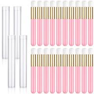 🧼 deep cleaning lash shampoo brushes + travel tubes - perfect for eyelash extensions, blackhead removal, and pore cleansing (pink, 24-piece set) logo