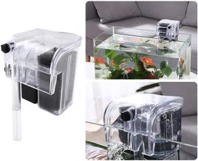 img 1 attached to HOUSEEN Fish Tank Waterfall Hang On Filter with Oxygen Pump - Transparent Plastic External Water Filter for Aquarium Fish Tank