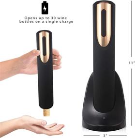 img 1 attached to Vin Fresco Electric Wine Opener: Stylish Rose Gold & Black Electric Corkscrew Opener with Rechargeable Design