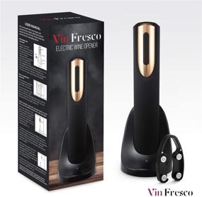 img 3 attached to Vin Fresco Electric Wine Opener: Stylish Rose Gold & Black Electric Corkscrew Opener with Rechargeable Design