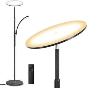 img 4 attached to 🏠 Enhance Your Living Space with 30W Bright LED Floor Lamp and 7W Reading Lamp - Adjustable Height, Dimmable, Remote & Touch Control - Perfect for Living Room, Bedroom, Home Office