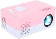 mini full hd projector, portable smart home theater cinema projector 🎥 for home and office - 1080p high definition led display (white pink)(us) logo