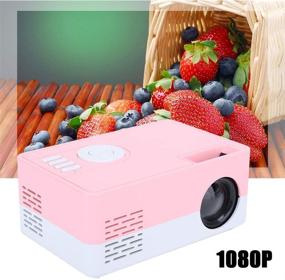 img 2 attached to Mini Full HD Projector, Portable Smart Home Theater Cinema Projector 🎥 for Home and Office - 1080p High Definition LED Display (White Pink)(US)