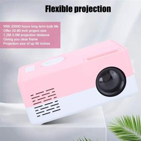 img 1 attached to Mini Full HD Projector, Portable Smart Home Theater Cinema Projector 🎥 for Home and Office - 1080p High Definition LED Display (White Pink)(US)