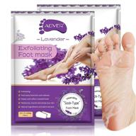 👣 2 pack foot peel mask - natural exfoliator for dry dead skin, calluses, and rough heels - peeling away calluses and dead skin cells - repairing for men and women (lavender scented) logo