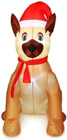 img 3 attached to 🐾 Eye-Catching LED Lighted German Shepherd Inflatable: Perfect Outdoor/Indoor Christmas Yard Decoration!