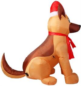 img 2 attached to 🐾 Eye-Catching LED Lighted German Shepherd Inflatable: Perfect Outdoor/Indoor Christmas Yard Decoration!