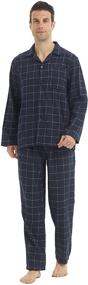 img 3 attached to Pajama Sleeve Sleepwear Flannel Loungewear Men's Clothing