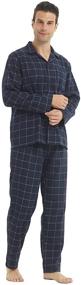 img 2 attached to Pajama Sleeve Sleepwear Flannel Loungewear Men's Clothing