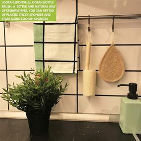 img 1 attached to Zero Waste Kitchen Set: Reusable Paper Towels, 2 Rolls (40 Sheets) for 1 Year + Loofah Sponge + Dish Scrub Brush, Washable, Thick & Super Absorbent Bamboo Paperless Towels - Ideal for Eco-Friendly Living. Perfect Zero Waste Gift!
