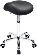 🪑 black grace & grace professional saddle stool series - hydraulic swivel comfortable ergonomic design with heavy-duty metal base for clinic, dentist, spa, massage salons, and studio logo