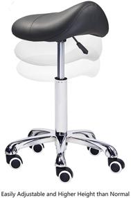 img 2 attached to 🪑 Black Grace & Grace Professional Saddle Stool Series - Hydraulic Swivel Comfortable Ergonomic Design with Heavy-Duty Metal Base for Clinic, Dentist, Spa, Massage Salons, and Studio