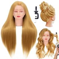 💇 czfy cosmetology mannequin head: synthetic hair, adjustable stand, 26-28" blonde for hair styling training, braiding, and salon display logo