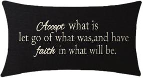 img 2 attached to 🌿 NIDITW Black Cotton Linen Throw Pillow Case: Inspirational Waist Lumbar Cushion Cover for Sofa Home Decor – Acceptance and Letting Go – 12x20 Inches