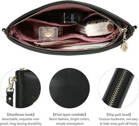 img 1 attached to WILD WORLD Leather Wristlet Purse: Stylish Black Clutch Handbag for Women