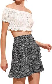 img 3 attached to Salamola Leopard: Stylish Asymmetrical Ruffles Printed Women's Clothing for Fashionable Looks