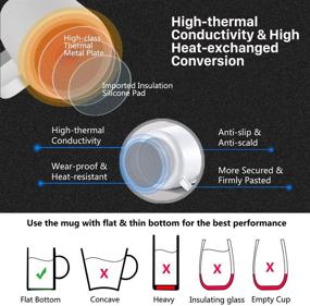 img 2 attached to 🔥 BiQeouc 2 в 1 подогреватель чашки с беспроводной зарядкой: держите напиток горячим и заряжайте телефон!