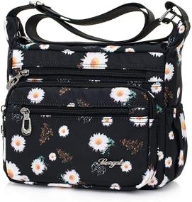 img 3 attached to Nawoshow Women's Travel Shoulder Bag - Nylon Floral Multi-Pocket Crossbody Purse