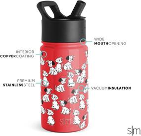 img 2 attached to 🐶 Disney Summit Kids Water Bottle Thermos - Spotted Puppies Design - 10oz Capacity - Vacuum Insulated Double Wall Tumbler - Straw Lid - Dishwasher Safe - 18/8 Stainless Steel