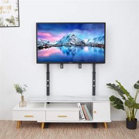 img 3 attached to 📺 Enhance Your TV Viewing Experience with Universal TV Stand Floor Free Standing - Height Adjustable Mount for 32-100 inch Flat Panel LED LCD Screens (Black)