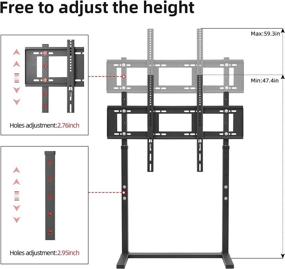 img 2 attached to 📺 Enhance Your TV Viewing Experience with Universal TV Stand Floor Free Standing - Height Adjustable Mount for 32-100 inch Flat Panel LED LCD Screens (Black)