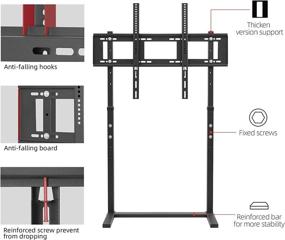 img 1 attached to 📺 Enhance Your TV Viewing Experience with Universal TV Stand Floor Free Standing - Height Adjustable Mount for 32-100 inch Flat Panel LED LCD Screens (Black)