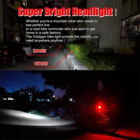 img 1 attached to 🚴 VICTAGEN Waterproof Bike Headlight Set - Rechargeable Front and Rear Taillight Kit for Men, Women, and Kids - Bicycle Lights & Accessories for Road and Mountain Night Riding