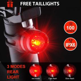 img 2 attached to 🚴 VICTAGEN Waterproof Bike Headlight Set - Rechargeable Front and Rear Taillight Kit for Men, Women, and Kids - Bicycle Lights & Accessories for Road and Mountain Night Riding